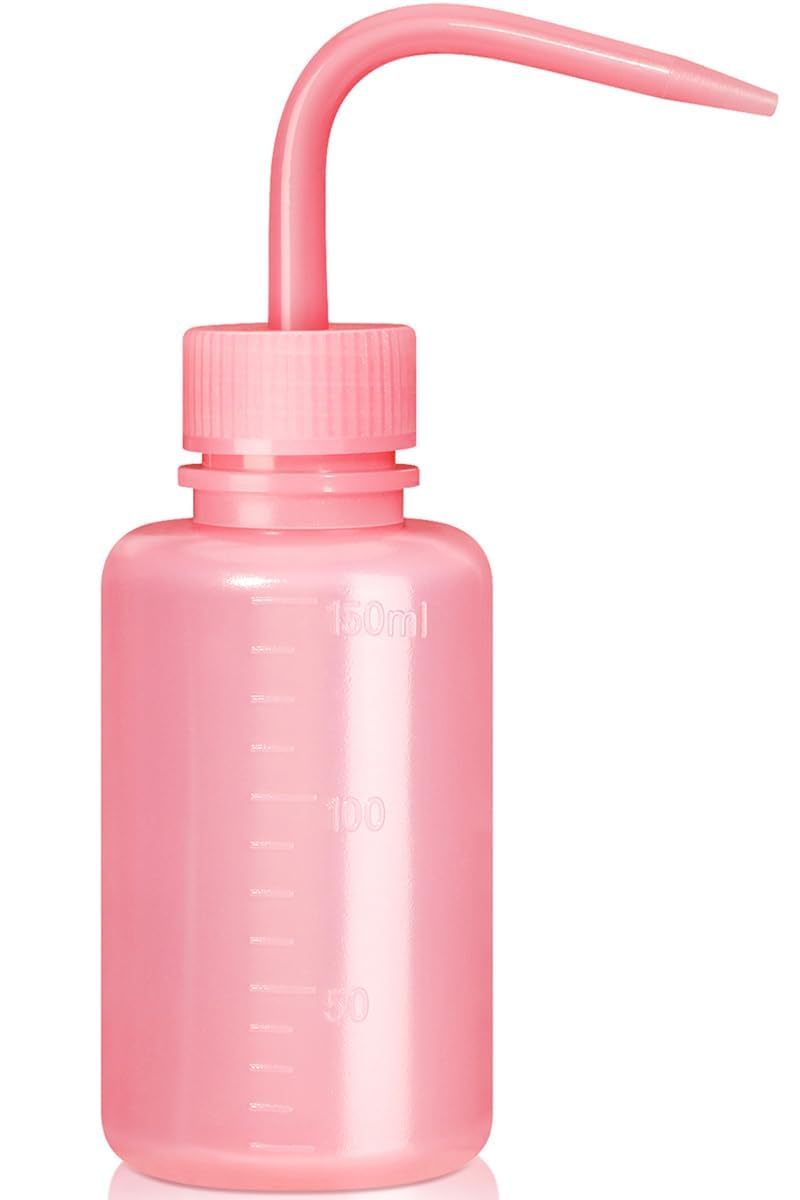 Valchoose 150ml Pink LDPE Squeeze Wash Bottle, Bent Nozzle Portable, 1 Pack