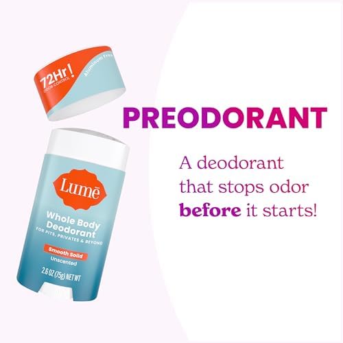 Lume Skin Care Gift Set for Women, Whole Body Deodorant Starter Pack - Smooth Solid Stick, Invisible Cream Tube, Acidified Body Wash Mini & Deodorant Wipes - Aluminum Free Odor Control (Unscented)