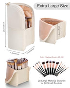 Makeup Brush Case Travel Makeup Brush Holder Portable Makeup Brush Bag Professional Cosmetic Bag Artist Storage Bag Essentials Stand-up Foldable Makeup Cup