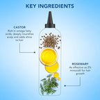 Botanic Hearth Rosemary & Castor Hair Oil (6.7 fl oz) | Nourishing and Strengthening Hair Treatment for Thicker, Healthier-Looking Hair | Paraben Free | Suitable for All Hair Types