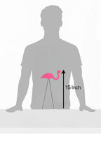 GiftExpress 12 Pack Pink Flamingos Yard Decorations - Small 14" Tall Plastic Flamingo Statue w/Metal Stakes - Lawn Ornaments & Garden Decor for Outdoor Parties