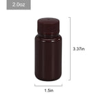UMETASS 2 oz Wide Mouth HDPE Amber Bottles (5 Pcs) - Lab Grade, Leak-proof for Reagents & Water Samples