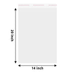 Clear Resealable Cellophane Plastic Bags Self Adhesive for Packaging Shirts, Clothing and Products,100 Pcs 14x20 Inches Self Sealing Cellophane Bags