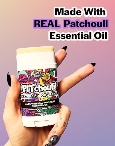 Frankie and Myrrh PITchouli 2 Pack | Natural Patchouli Deodorant for Women and Men | Real Essential Oils | Aluminum Free-Baking Soda, Coconut Oil and Shea Butter (2.56 oz) Paraben and Phthalate Free