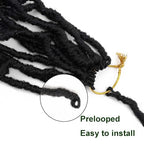 8 Packs Goddess Locs Crochet Hair 14 Inch Soft Locs Crochet Braids Curly Ends Boho Crochet Dreads Loc Hair for Women (14inch(pack of 8), 1B)