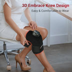 Comfytemp 3D Red Light Therapy Knee Wrap with Vibration Massage, Cordless 5000mAh Heated Knee Massager for Pain Relief, Portable Ergonomic 660nm&850nm Near Infrared Light Brace for Knee Joint