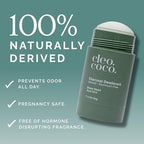 Cleo+Coco - Natural Deodorant - For Women & Men - Aluminum Free - Extra Strength - Activated Charcoal - 24hr Odor Protection - Vegan & Cruelty Free - PCR - Made in USA - Basil Mint - 1.7oz