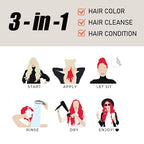 Instant Dark Red Wine Burgundy Hair Dye Shampoo - 3 in 1 Long-Lasting Color for Gray Hair, Men and Women