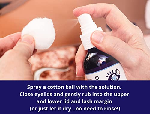 Heyedrate Lid and Lash Cleanser – 2oz Glass Bottle – Pure Hypochlorous Acid Spray for Soothing Dry Eye Irritation – Daily Eyelid & Lash Cleanser