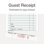 Adams Guest Check Pads, Single Part, Perforated, White, 3-2/5" x 6-3/4 ", 50 Sheets/Pad, 5 Pads/Pack (525SWMT)