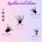 DAODER Fluffy Lash Clusters 40D+60D+80D+100D Mixed Thick Eyelash Cluster 640pcs Wispy Eyelash Extension Custers D Curl Volume Individual Lashes 9-16MM DIY Lash Extension(40D+60D+80D+100D 9-16MM)