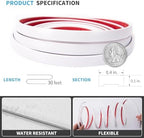 Art3d 30 Ft Peel and Stick Flexible Vinyl Molding Trim for Wall Tile Edges, Kitchen backsplash, Mirrior Frame in Mirror in White
