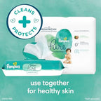 Pampers Baby Wipes Aqua Pure, 99% water-based wipes, Hypoallergenic and Unscented Infant Wipe, 448 Total (8 Flip-Top Packs)