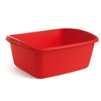 Tribello Plastic Wash Tub Dishpan Basin and Foot Bath for Soaking Feet, Laundry Hand Wash Bucket, Dish Pans for Washing and Storage Cleaning Supplies - 12 Quarts - Heavy Duty - Made in USA (Red)