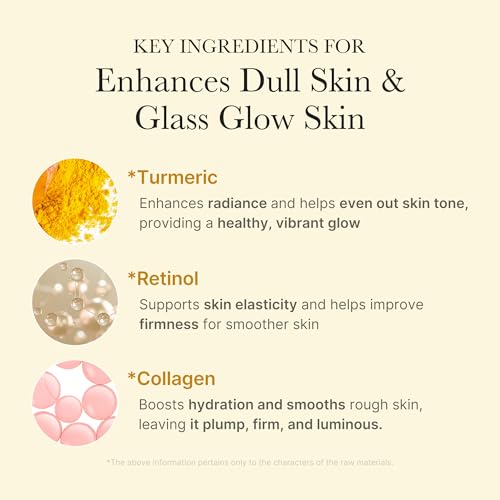 medicube Glass Skin Refining Duo at Night: Deep Vitamin C Golden Capsule Face Moisturizer and Turmeric Overnight Wrapping Peel Off Mask
