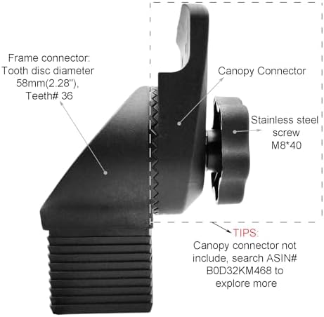 Frame Mounted Connector(Type 8) for Mainstays Oversized Double Zero Gravity Swing(1PCS/CTN)
