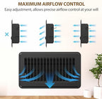 Floor Register 2x12, Floor Vent Covers 2 Pack, Steel Adjustable Air Supply Grille Register Vent Cover Grill for Sidewall and Floor, Vent Covers for Home Floor, Black
