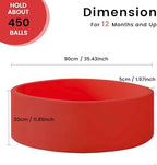 Ball Pit for Toddlers 35.43''x11.81 Baby Ball Pits Soft Memory Foam Ball Pits Round Kids Ball Pools Indoor Kids Play Ball Pool Ideal Gift for Girls and Boys (Red, NO Balls)