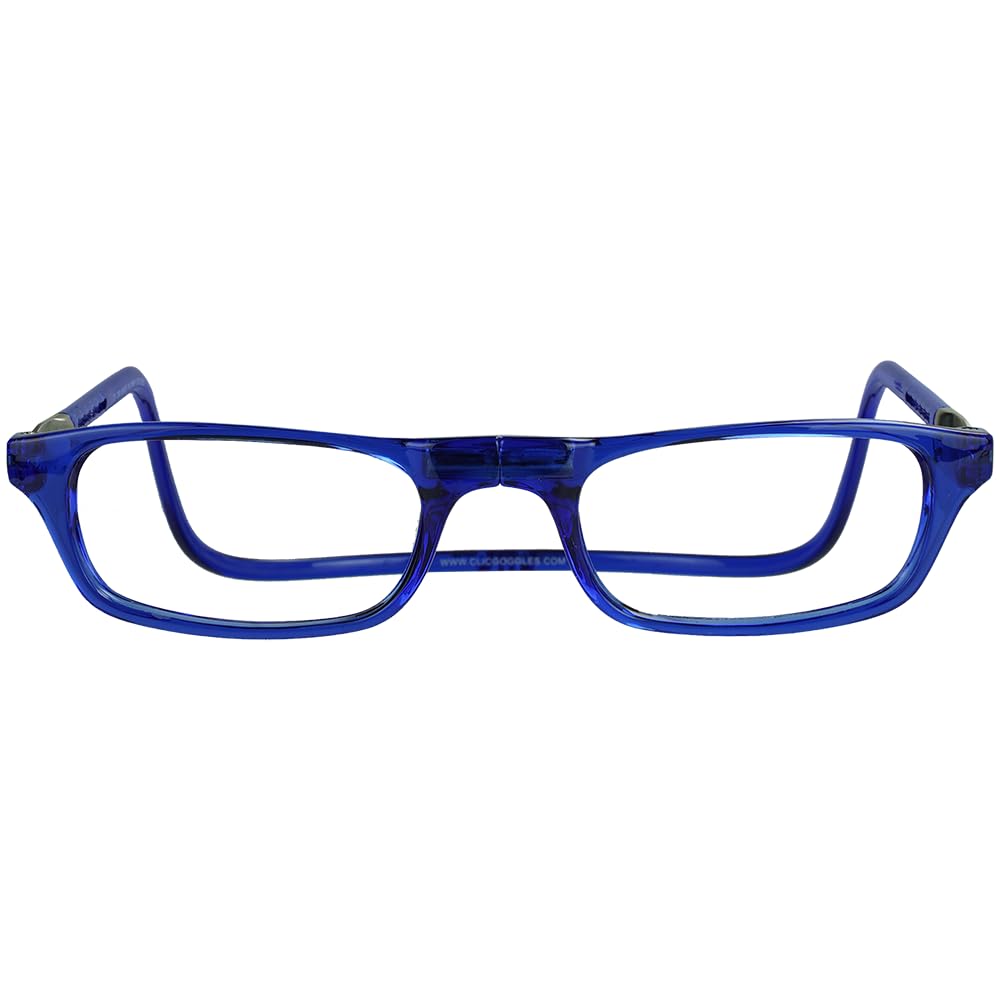 Clic Magnetic Reading Glasses for Men or Women, Computer Readers, Original (S-M, Blue, 2.50 Magnification)