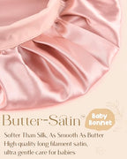 YANIBEST 2 PCS Baby Bonnet Silk Satin Bonnet for Kids Sleeping Cap Curly Natural Hair Silk Bonnets for Girls Boys Infant