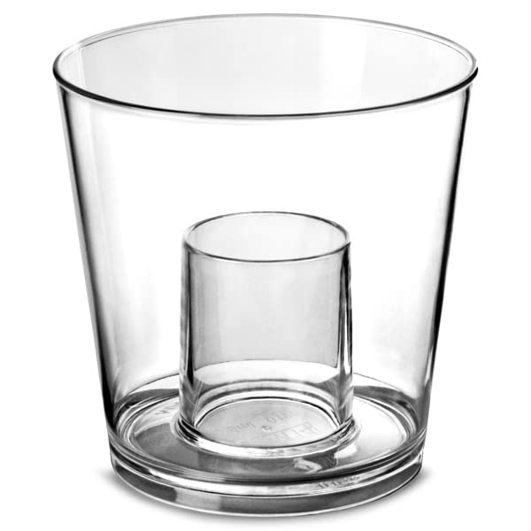 Elite Polycarbonate Bomb Cups - Reusable Jager Bomb Shots, 4.4oz / 125ml with 100ml Chaser, Sleeve of 12