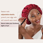 YANIBEST Double Layer Satin Bonnet Silk Bonnet Adjustable Hair Bonnet for Sleeping Hair Bonnets for Women Curly Natural Hair