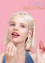 COLORGRAM Juicy Blur Tint 01 Coral Hip | Daily Semi-Matte, Semi-Glossy, Long-Lasting Lip Stain, Moisturizing, Buildable & Blendable, highly Pigmented (0.12 Fl. Oz.)
