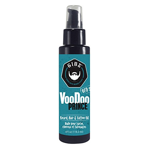 GIBS Beard, Hair & Tattoo Oil - Softens & Strengthens Beard Growth, Moisturizes Skin (4 Scents, 2 Sizes)