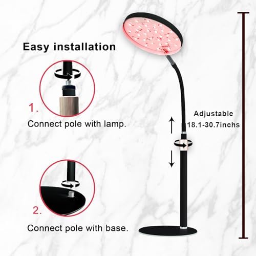 Red Light Therapy Lamp for Face- Facial and Body Treatment with Adjustable Height Stand, 120 LEDs, 660nm, 850nm, 940nm - Alleviate Muscle Soreness, Skin Vitalit