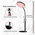 Red Light Therapy Lamp for Face- Facial and Body Treatment with Adjustable Height Stand, 120 LEDs, 660nm, 850nm, 940nm - Alleviate Muscle Soreness, Skin Vitalit