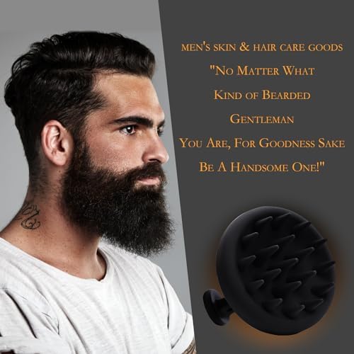 Beard Brush for Men, Silicone Beard Scrubber, Deep Cleans, Hair & Beard Exfoliator Helping Beard Shampoo Better Clean the Beard, Good Helper for Beard Oil - Eco & Reusable