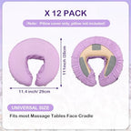 Tatuo 12 Pcs Face Cradle Covers for Massage Head Rest Microfiber Reusable Soft Thicker Massage Table Face Covers Oil Proof Headrest Cradle Sheets for Spa Beauty(Purple)