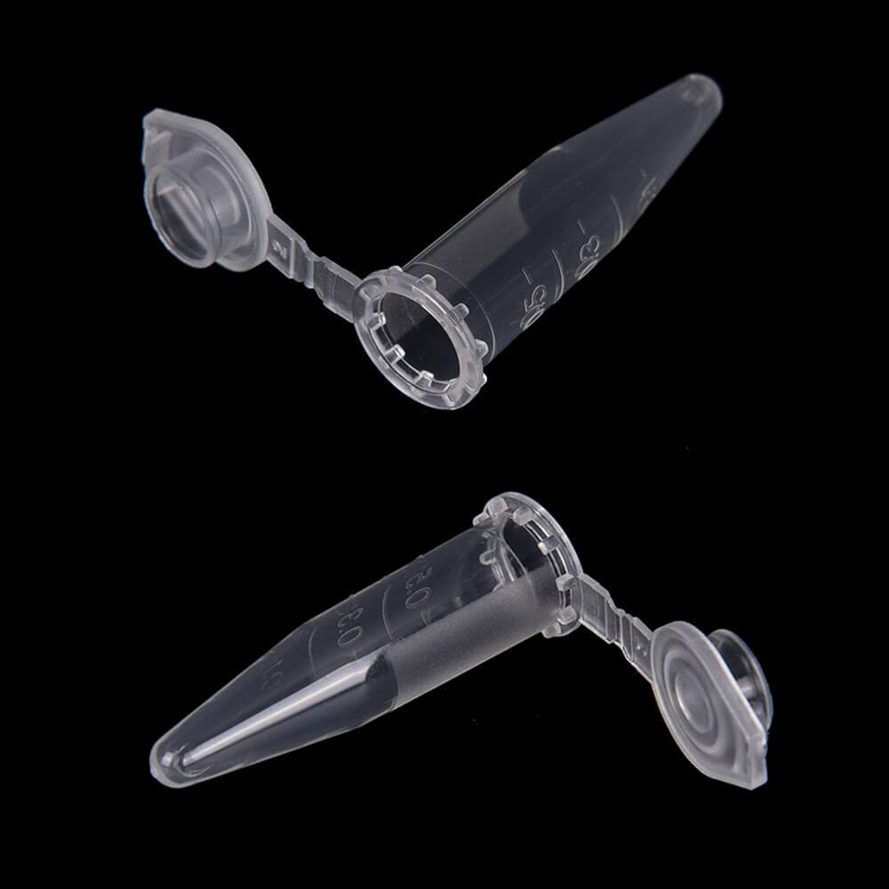 BKMAMLAB 0.5ml Microcentrifuge Tubes 1000pcs, EO Sterilized Plastic Small Vials with Caps for Sample Storage Without Leakage(1000)