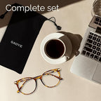 Gaoye Blue Light Blocking Glasses, Retro Round Eyewear Frame Anti Eyestrain Computer Glasses for Women Men (Tea Leopard/Transparent Lens)