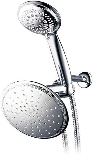Dream Spa 3-way 8-Setting Rainfall Shower Head and Handheld Shower Combo (Chrome). Use Luxury 7-inch Rain Showerhead or 7-Function Hand Shower for Ultimate Spa Experience!