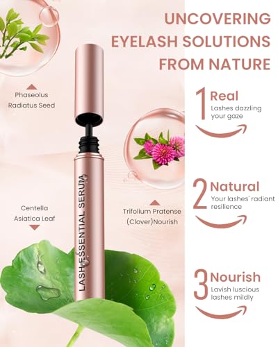 Eyelash Serum- Natural Comestic Eyelash Serum for Longer, Thicker Lashes & Brows, Boost Lash Serum Vegan & Cruelty-Free-Niacinamide, Centella Asiatica Leaf Extract(10 mLPink)