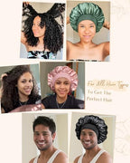 YANIBEST Satin Bonnet for Sleeping Women Double Layer Hair Silk Bonnets for Sleeping with Elastic Band
