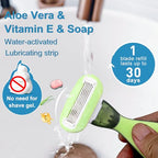 Mini Razors for Women Travel, Extra Smooth On The Go Razor, Portable 5-Blade Womens Razors for Shaving, Travel Essentials for Women, 1 Mini Razor, 3 Refills and 1 Travel Case, Avocado Green