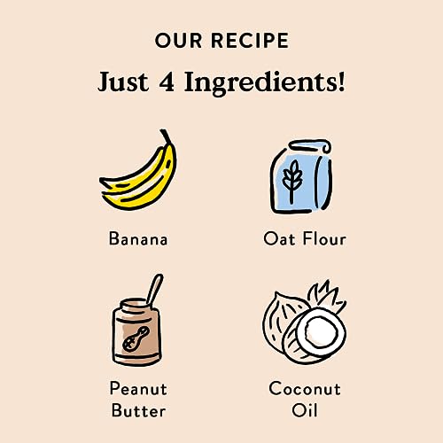 Bocce's Bakery Oven Baked PB & Banana Recipe Treats for Dogs, Wheat-Free Dog Treats, Made with Real Ingredients, Baked in The USA, All-Natural Peanut Butter & Banana Biscuits, 14 oz