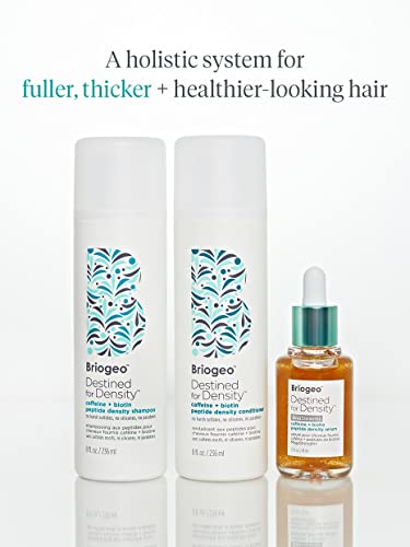 Briogeo Destined For Density MegaStrength+ Caffeine + Biotin Peptide Density Serum, Increases Hair Thickness and Density, Fast-Absorbing & Non-Greasy, Fragrance-Free, Vegan, Cruelty-Free, 1.5 fl oz