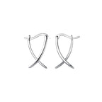 SLUYNZ 925 Sterling Silver X Hoop Earrings for Women Teen Girls Minimalist Hoop Earrings Huggie (A-Sterling Silver)