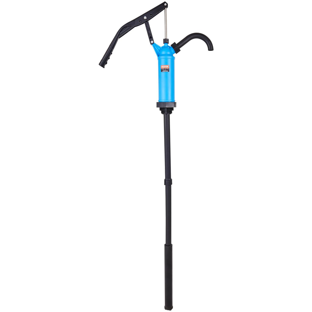 VEVOR Drum Pump, 9.5 oz. Per Stroke, Lever-Action Barrel Pump, Fits 5-55 Gallon Drums with 3-Section Suction Tube Assembly & Hose, Hand Operated, Designed to Transfer Water, Alcohol, Corrosive Liquids
