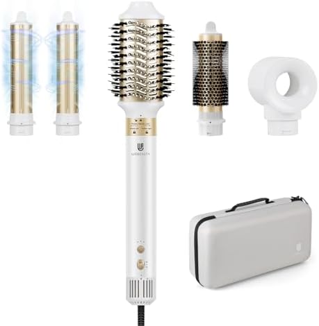 Hair Dryer Brush Blow Dryers: webeauty 5 in 1 One Step Professional Hot Air Brush Set for Fast Drying, Curling Drying, Straightening Combing, Hair Styler [Ceramic Coating] [Negative Ion] (White)