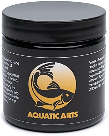 Aquatic Arts Shrimp Food, Bee Pollen Food for Live Shrimp Aquarium, Shrimp Feeder, Pet Shrimp Food for Amano Shrimp, Cherry Shrimp, Neocaridina Shrimp, Live Freshwater Shrimp Tank Granules, 2oz