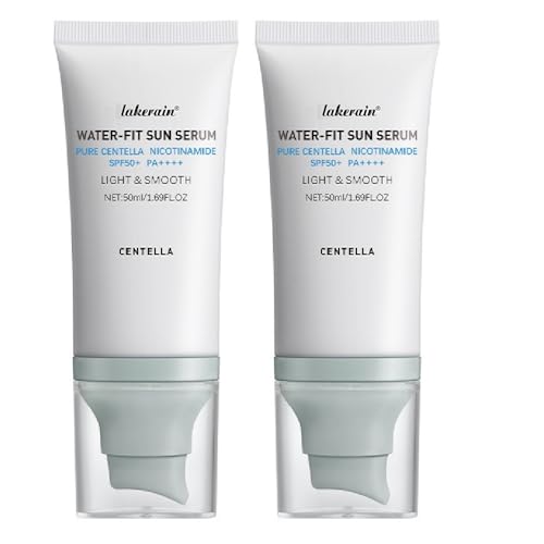 2 Pcs Centella Sunscreen SPF50, Moisturizing Non-Sticky Centella Water-Fit Sun Serum for All Skin.