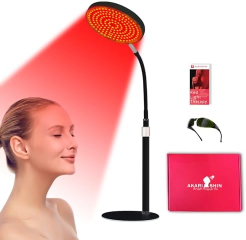 Red Light Therapy Lamp for Face- Facial and Body Treatment with Adjustable Height Stand, 120 LEDs, 660nm, 850nm, 940nm - Alleviate Muscle Soreness, Skin Vitalit