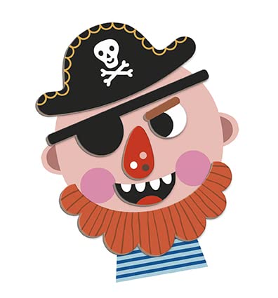 Janod - Magnetibook 83 Pc Magnetic Boy Crazy Face Dress Up Game - Decorating Fridge with Magnetic Letters - Enhances Creativity and Learning - Boosts Self-Confidence - Portable and Easy Storage