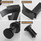 Hoimpro Black Waterfall Bathroom Faucet with cUPC Supply Lines, Single Handle Bathroom Sink Faucet with Pop-up Drain, Rv Vanity Vessel Faucet with Deck Plate, Matte Black, 1 or 3 Hole