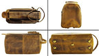 RUSTIC TOWN Buffalo Leather Toiletry Bag : Vintage Travel Shaving & Dopp Kit : for Toiletries, Cosmetics & More : Spacious Interior & Waterproof Lining : Compact, Fits Easily in Luggage