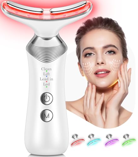 Facial Massager Red-Light-Therapy-for-Face, LED Light Therapy Device, Face Tool for Skin Care